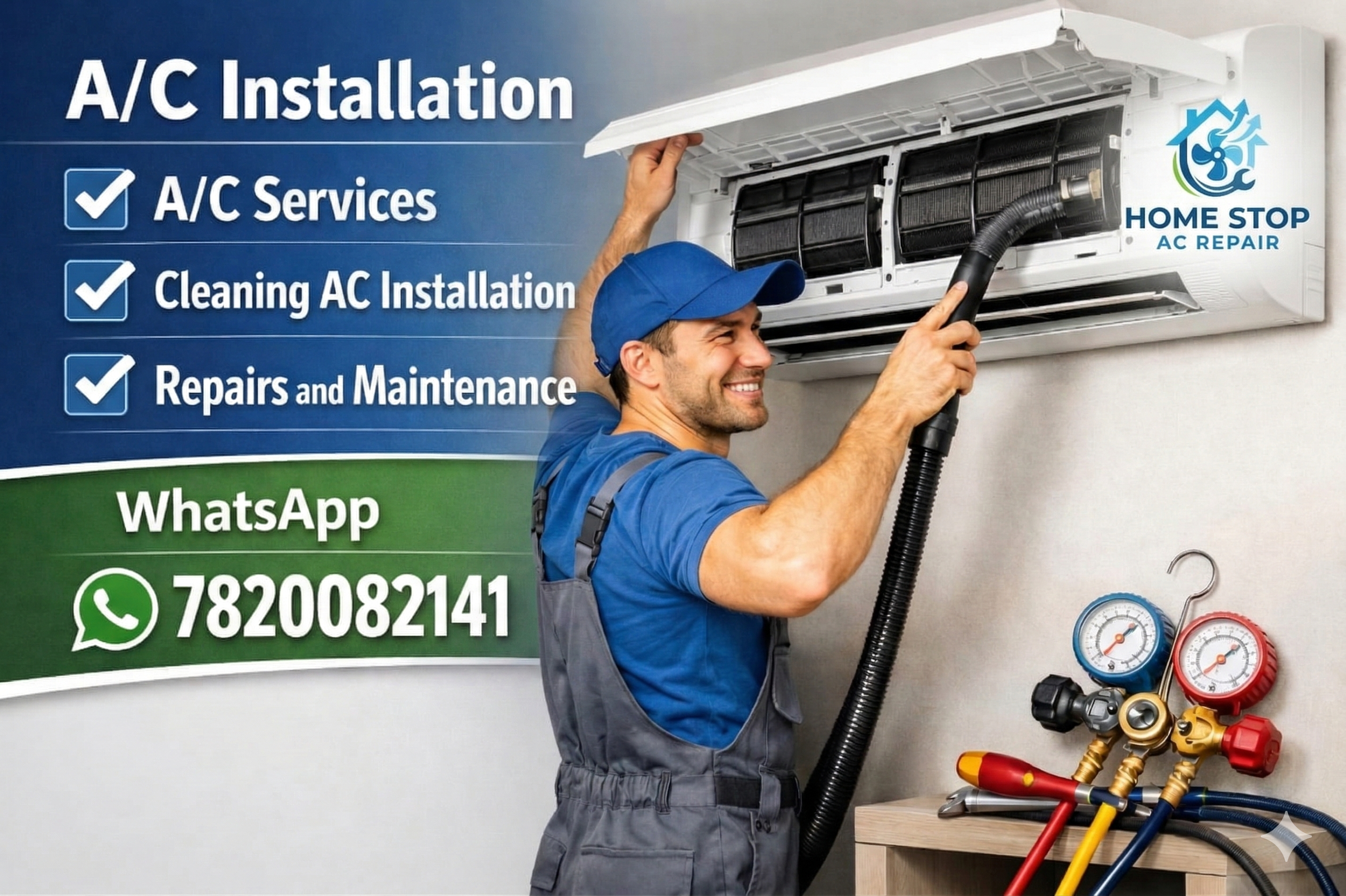 AC technician at work in Delhi NCR